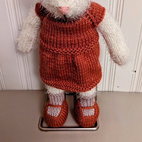 Meet Gerda Mouse handmade tricot stuffed animal baby shower -birthday gift 17 in - Picture 8 of 9